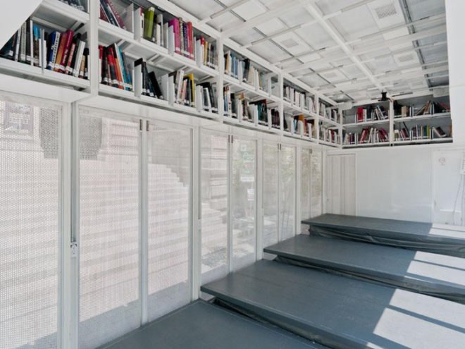 A47 Mobile Library, Productora, Fundación Alumnos47, Book Mobile Design, Mexico City, Mobile Structure, Modern Design, Cultural Events, Bookshelf design