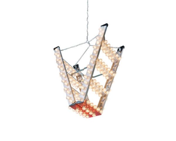 Bertjan Pot, Stairway to Heaven, recycled chandelier, DHPH, Design Academy Eindhoven, Frame-Moooi Award, safety-ladder, Art, Green Lighting, energy efficiency, Recycled Materials,