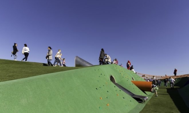 JMD Design, Sydney, Australia, Blaxland Riverside Park, green design, reclaimed space, eco-design, sustainable design, outdoor design, Australia, landform, treehouse, climbing net, wormhole, nature