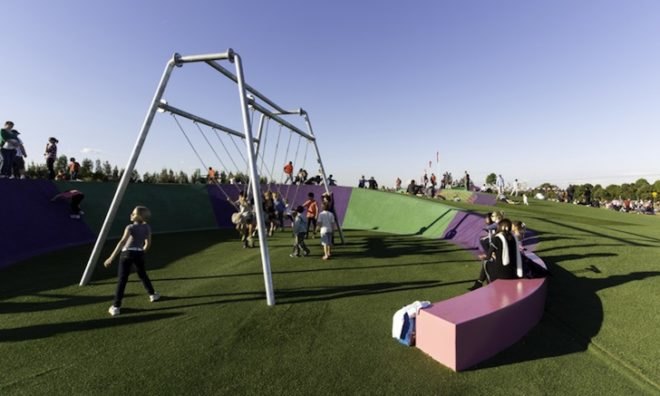 JMD Design, Sydney, Australia, Blaxland Riverside Park, green design, reclaimed space, eco-design, sustainable design, outdoor design, Australia, landform, treehouse, climbing net, wormhole, nature