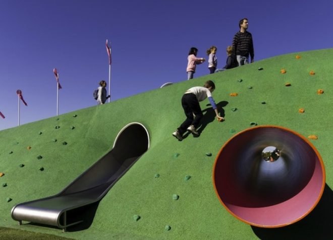 JMD Design, Sydney, Australia, Blaxland Riverside Park, green design, reclaimed space, eco-design, sustainable design, outdoor design, Australia, landform, treehouse, climbing net, wormhole, nature