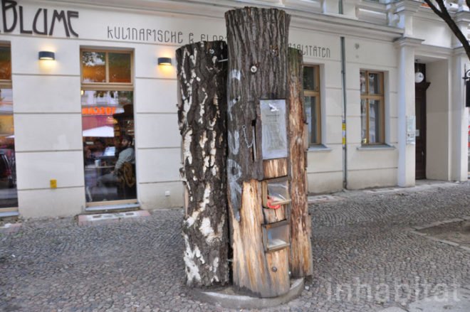 green design, eco design, sustainable design, Book Forest, BauFachFrau, BookCrossing, book exchange, Berlin, book swap kiosk, Prenzlauer Berg