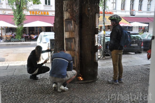 green design, eco design, sustainable design, Book Forest, BauFachFrau, BookCrossing, book exchange, Berlin, book swap kiosk, Prenzlauer Berg