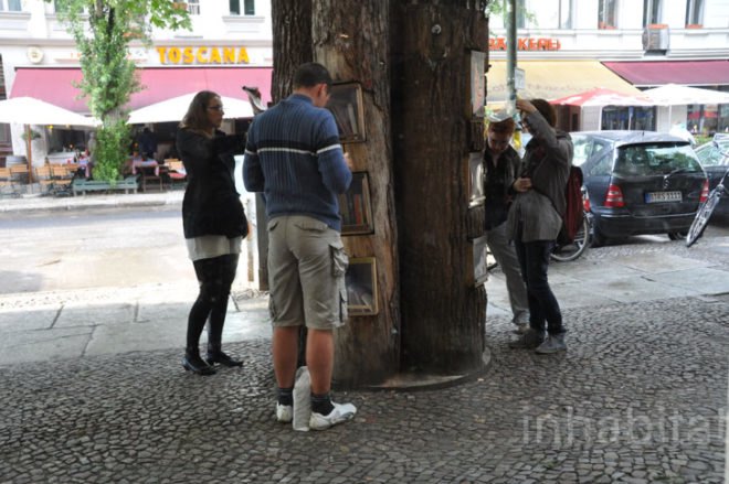 green design, eco design, sustainable design, Book Forest, BauFachFrau, BookCrossing, book exchange, Berlin, book swap kiosk, Prenzlauer Berg