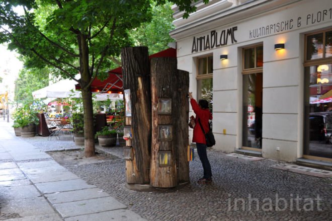 green design, eco design, sustainable design, Book Forest, BauFachFrau, BookCrossing, book exchange, Berlin, book swap kiosk, Prenzlauer Berg