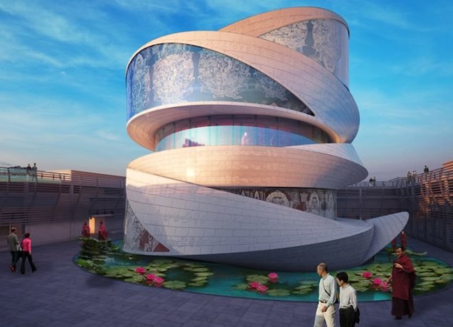 Milly Design, Buddhist Temple, Traditional Temple, green design, sustainable design, eco-design, religious architecture, lotus, China, Taichung, daylighting, natural ventilation, Buddhist philosophy