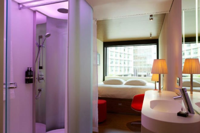 CitizenM Hotel, Glasgow, London, Concrete Architectural Associates, prefab hotel, modular hotel, prefab, eco hotel
