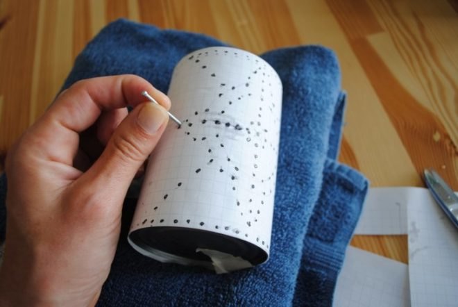 DIY, summer, craft, recycled, tin can, lantern, punched, votive, how-to