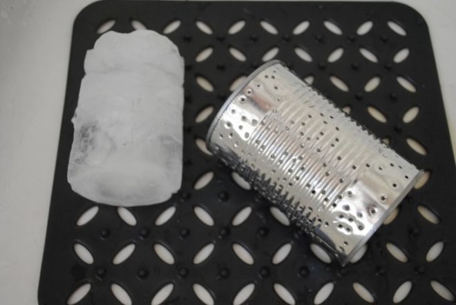DIY, summer, craft, recycled, tin can, lantern, punched, votive, how-to