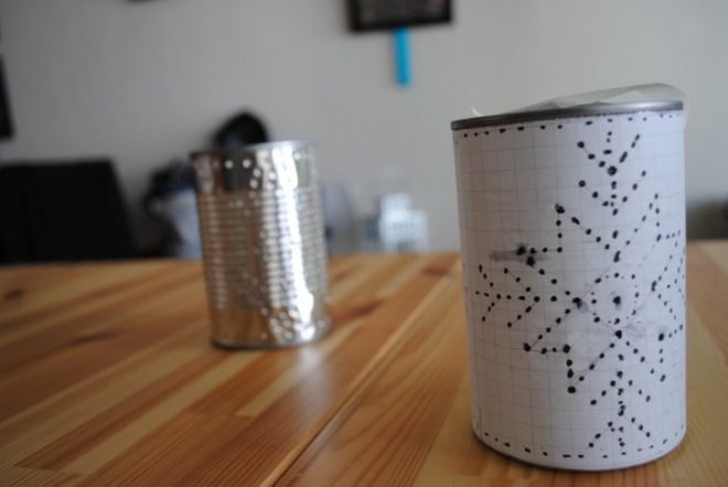 DIY, summer, craft, recycled, tin can, lantern, punched, votive, how-to