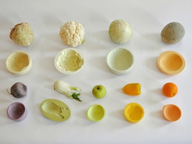 Reversed Volumes, Bowls, Mischer'traxler, vegetables shapes, vegetables textures, Art, Green Home decor