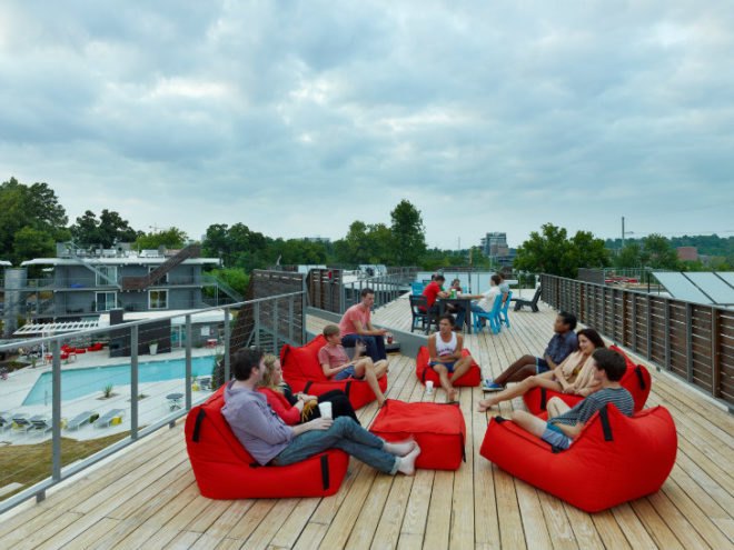 Eco Modern Flats, Modus Studios, leed platinum, eco apartments, fayettville, green renovation