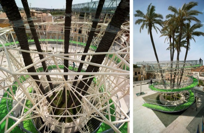 El Mirador de la Palmera, Joaquín Alvado Bañón, Variation Guggenheim 3, Daya Vieja, Spain, palm trees