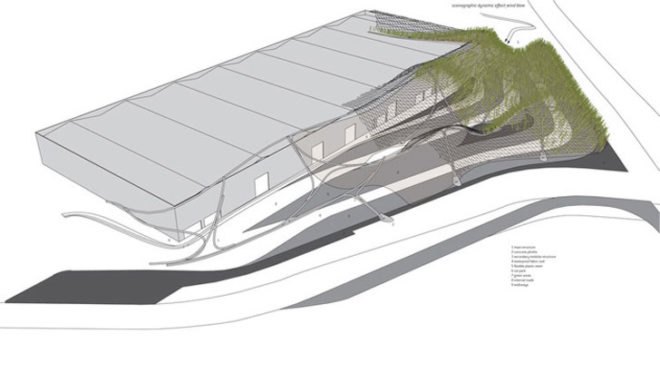 Emotioning Topography, Solar Parking Canopy, green parking structures, solar parking structures, solar powere parking structure, biomimicry, green architecture, disguincio & co