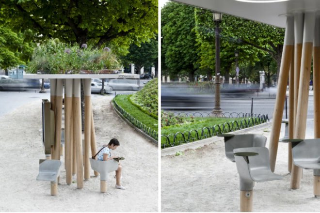 Escale Numérique, Mathieu Lehanneur, jcdecaux, paris, wifi station, green roof, digital break, internet station
