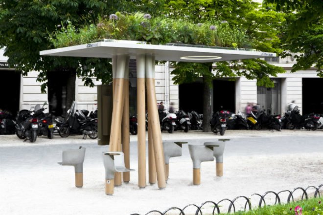 Escale Numérique, Mathieu Lehanneur, jcdecaux, paris, wifi station, green roof, digital break, internet station