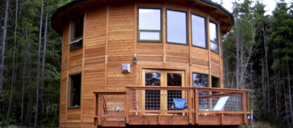 wood yurt, two story round home, silo house