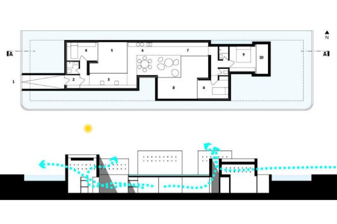 HOUS.E+, house plus, self sufficient house, Polifactory, rammed earth, net plus house, eco home concept