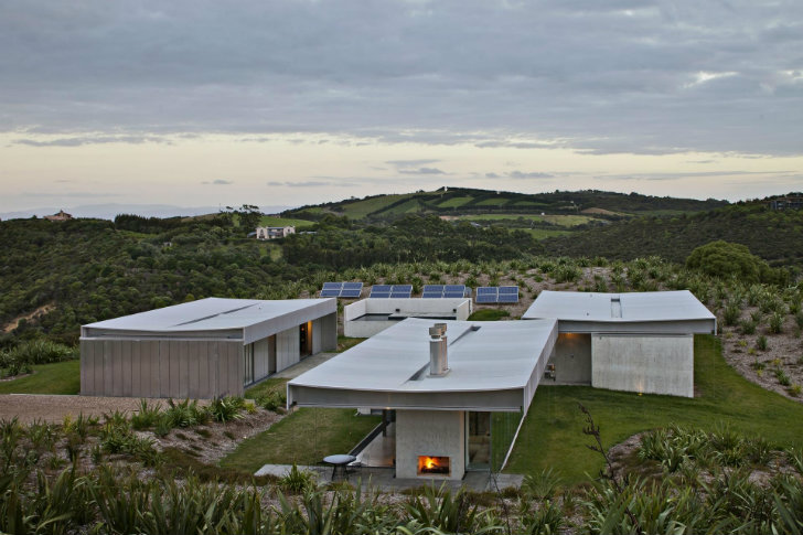 Island Retreat, Fearon Hay Architects, waiheke island, eco vacation home, eco home, solar power, new zealand
