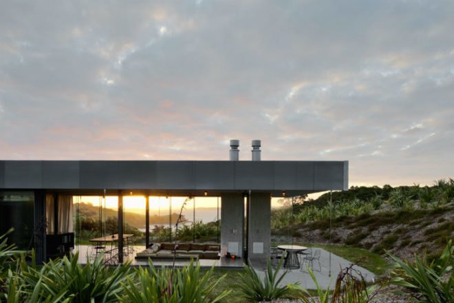 Island Retreat, Fearon Hay Architects, waiheke island, eco vacation home, eco home, solar power, new zealand