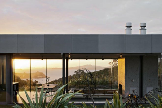 Island Retreat, Fearon Hay Architects, waiheke island, eco vacation home, eco home, solar power, new zealand