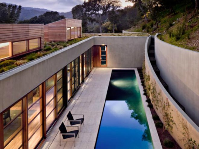 Kentfield Hillside Residence, Turnbull Griffin Haesloop, green roof, green home, eco home, living roof, sustainable home, bay area