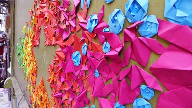 green design, eco design, sustainable design, Mademoiselle Maurice, origami, urban origami, street art, eco art, origami street art