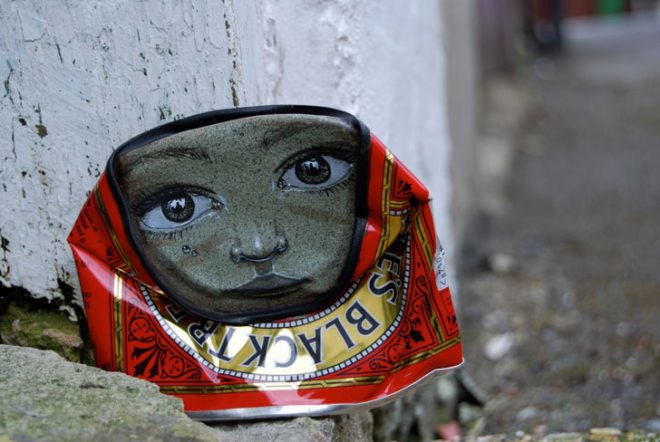 green design, eco design, sustainable design, My Dog Sighs, Recycled cans, street art, FreeArtFriday, eco-art, found art