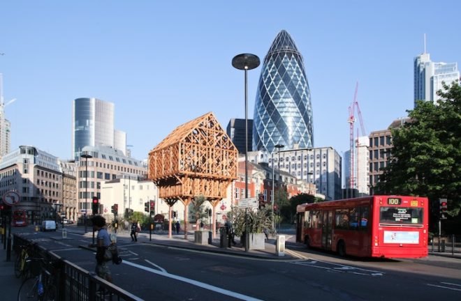 Geoffrey Chaucer, Paleys upon Pilers, timber, 2012, London, Olympic Games, green design, sustainable design, literature, eco-design, temporary design, Studio Weave