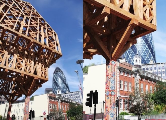 Geoffrey Chaucer, Paleys upon Pilers, timber, 2012, London, Olympic Games, green design, sustainable design, literature, eco-design, temporary design, Studio Weave