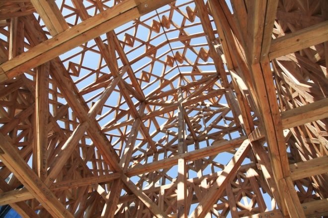 Geoffrey Chaucer, Paleys upon Pilers, timber, 2012, London, Olympic Games, green design, sustainable design, literature, eco-design, temporary design, Studio Weave