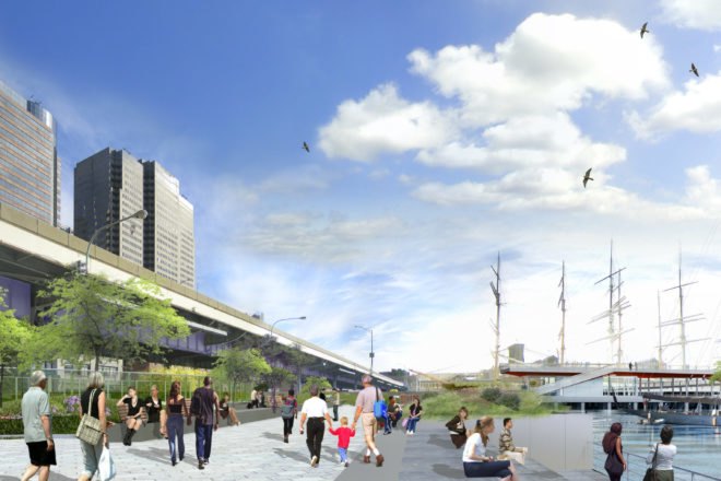 Pier 35, EcoPark, SHoP Architects, east river waterfront esplanade, landscape architecture, urban green space