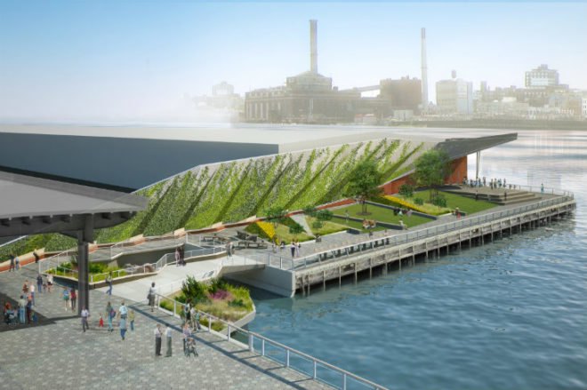 Pier 35, EcoPark, SHoP Architects, east river waterfront esplanade, landscape architecture, urban green space