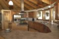 interior rooms in a round home, circular kitchen, round houses