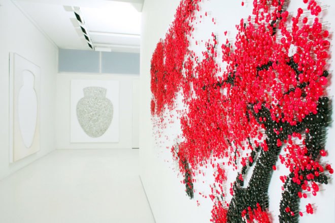 Ran Hwang, collage, pin murals, artist, Ran Hwang art