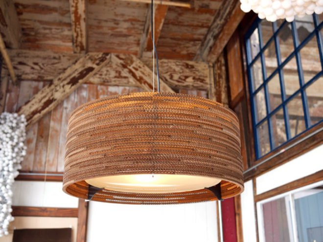 Scraplights, Graypants, scrap lights, recycled cardboard, recycled cardboard lights, green lighting