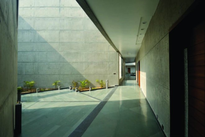 The Courtyard House, Sanjay Puri Architects, earth berm, passive cooling strategies, india, extreme heat