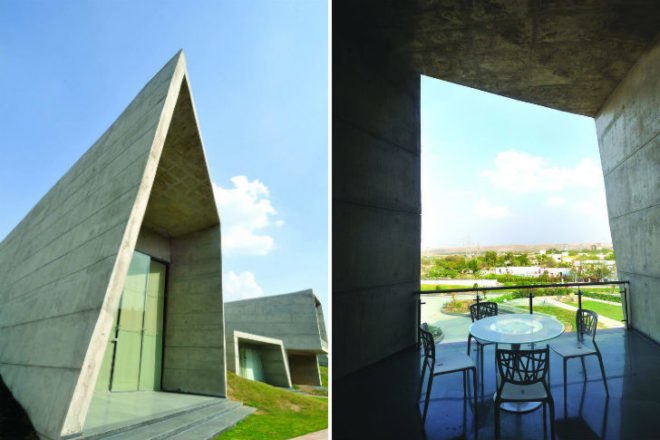 The Courtyard House, Sanjay Puri Architects, earth berm, passive cooling strategies, india, extreme heat