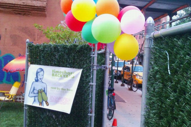 Timeshare Backyard, rent a backyard, new timeshare, lower east side timeshare, lower east side backyard, LES timeshare, LES backyard, green space, private backyard oasis, summer fun, summer backyard, backyard rental, participation agency, the participation agency