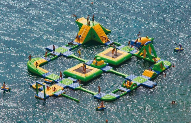 green design, eco design, sustainable design, Wibit Sports Park, inflatable sports park, inflatable island