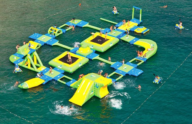 green design, eco design, sustainable design, Wibit Sports Park, inflatable sports park, inflatable island