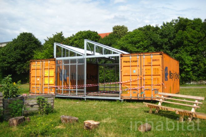 Lernort Natur, Youth Living in the Neighborhood, gGmbH, Global eV, tempelhof, education, children, kids, nature, nature elements, solar panels, recycled shipping containers, Prefab Housing, social design, Recycling / Compost, Botanical, Green Materials, energy efficiency,