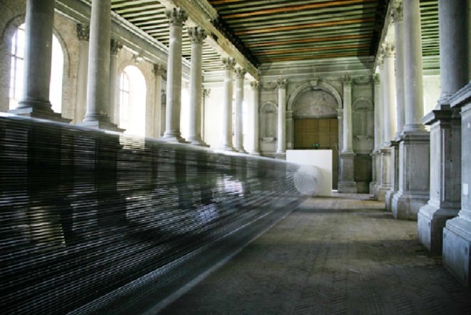 art, green art, recycled art, tape art, recycled tape, recycled materials, vhs tape, magnetic tape, lithuanian artist, lithuanian art, venice biennale, zilvinas kempinas, green design, eco design, sustainable design, eco art, sustainable art
