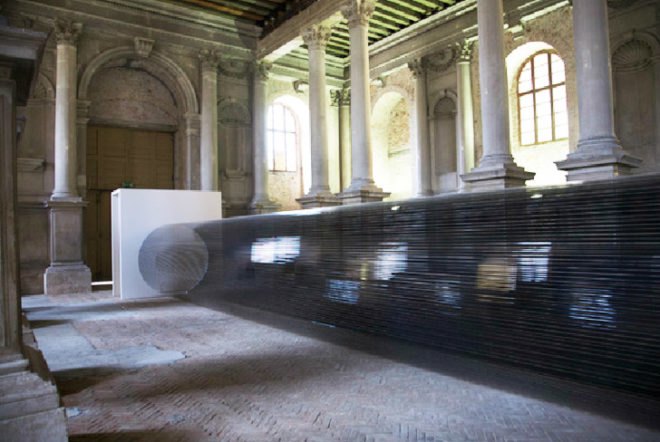 art, green art, recycled art, tape art, recycled tape, recycled materials, vhs tape, magnetic tape, lithuanian artist, lithuanian art, venice biennale, zilvinas kempinas, green design, eco design, sustainable design, eco art, sustainable art