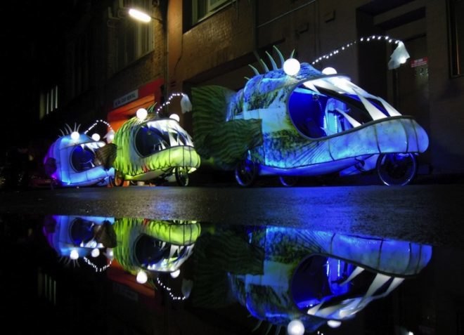 Follow the current, Sydney, Australia, anglerfish, Group D, creative collective, design, art, light, custom-made design, green design, sustainable design, eco-design, bicycles