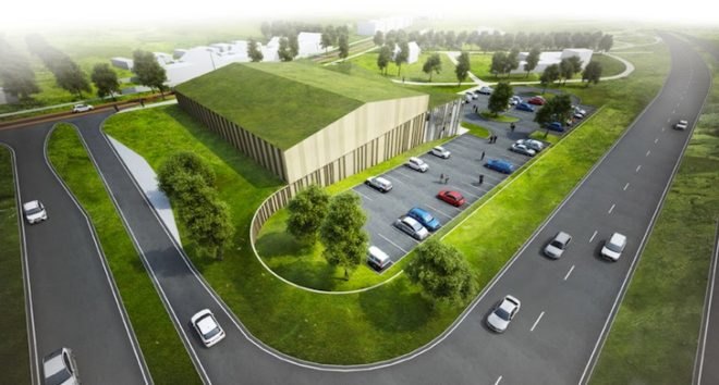 MoederscheimMoonen Architects, Het Anker, mixed-use development, Zwolle, The Netherlands, community center, green design, sustainable design, eco-design, landscaped roof, rainwater runoff, insulation, The Netherlands