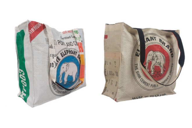 recycled fabric, concrete mode, waste bags, plastic bags, salvaged materials