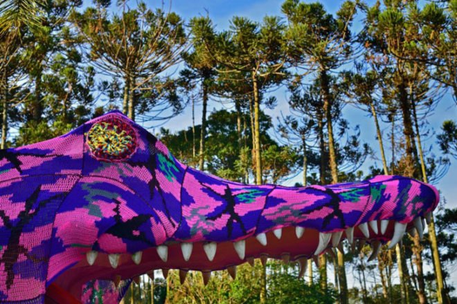 Crocheted Jacaréa, Olek, crocheted alligator, agata olek, São Paulo, Brazil