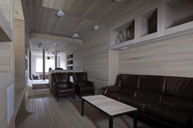 Peter Kostelov, natural light, daylighting, oak tube, Russia, Moscow, natural materials, timber, green design, sustainable design, green renovation, sustainable renovation