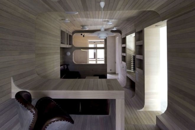 Peter Kostelov, natural light, daylighting, oak tube, Russia, Moscow, natural materials, timber, green design, sustainable design, green renovation, sustainable renovation